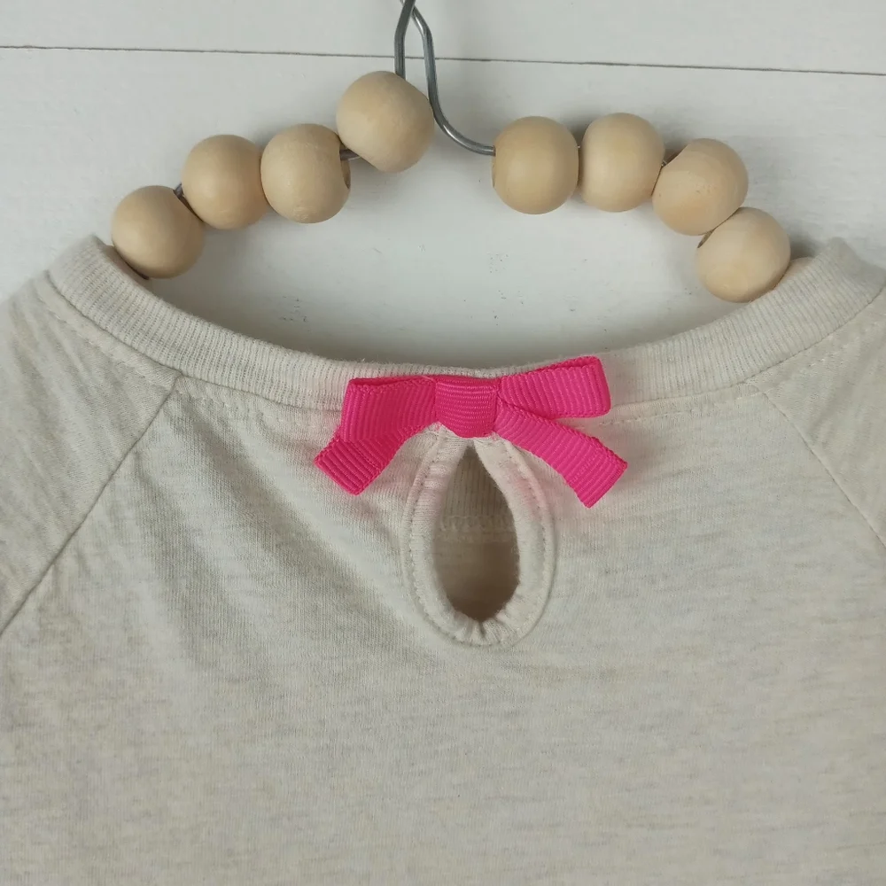Oshkosh girls size 24 mos paris landscape design top with neon lettering cream